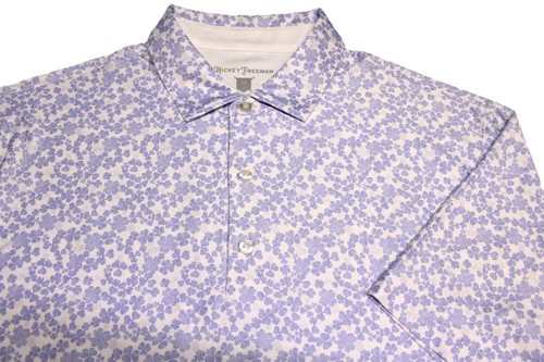HICKEY FREEMAN STRETCH POLY SPANDEX GOLF SHIRT--L--WRINKLE FREE--PERFECT!!!
