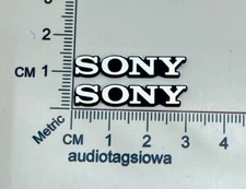 Sony  Speaker Grill Badges Pair Custom Made Incised Laminated Acrylic 30mm x 6mm