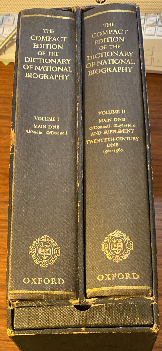 The Compact Edition of the Dictionary of National Biography, 2 volumes, 1975 - Not Available