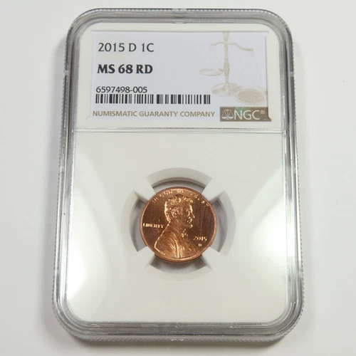 2015 D NGC MS68 RD - Lincoln Shield Cent Penny - 1c US Coin #50877A