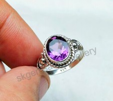 Natural Amethyst 925 Sterling Silver Ring February Birthstone Ring Jewelry