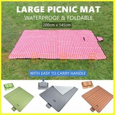 Waterproof Picnic Blanket Soft Rug Mat Outdoor Camping Beach Foldable 200x145cm