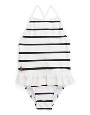 NEW Nwt Ralph Lauren POLO Girls Striped Ruffled One Piece Swimsuit 65 3T