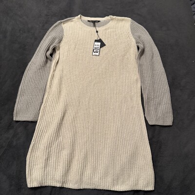 BCBGMAXAZRIA NYLAH Women Sweater Oarmealc Sz L New