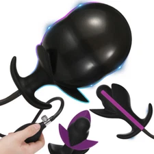 Silicone Spreader Dilator Expander Plug-Inflatable Extreme Chastity for Couple