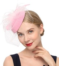 Fascinators Hats 20s 50s Hat Pillbox Hat Cocktail Tea Party Headwear with Vei...