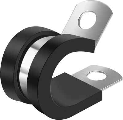 1-1/4 Inch Cable Clamp - Stainless Steel Wire Clamps, Metal Rubber Insulated Cli