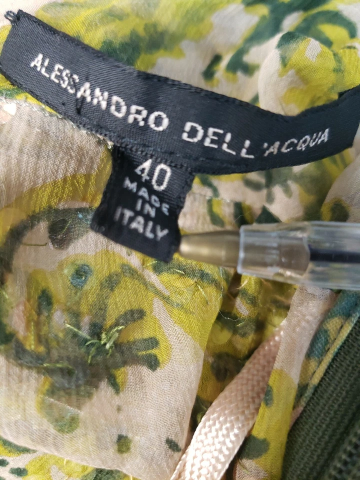 Top para mujer Alessandro Dell Acqua seda lentejuelas talla 40 EE. UU. 6 sin mangas verde #CB3 Foto 2 de 4