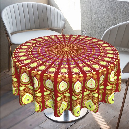 Bohemian Mandala Round Tablecloth Boho Home Decor Indoor Outdoor 60 Inch - Picture 16 of 35