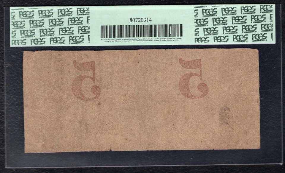 1859 $5 THE CENTRAL BANK OF ALABAMA MONTGOMERY, AL OBSOLETE NOTE PCGS VG-8 - Image 2 of 2