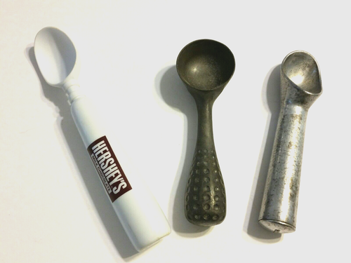 lot 3 ICE CREAM SCOOP vintage Dimple-Handle Scoop-Rite, Hersheys, Taiwan