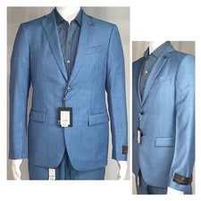 John Varvatos 38R Suit Jacket Teal Blue Bleecker Wool Blend Sport Coat New NWT