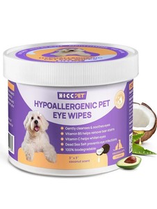 HICC PET Eyes Wipes Hypoallergenic for Dog & Cat 100 pads Gentle Coconut x2027