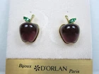 D'Orlan Gold Plated Pierced Earrings with Enamel - 8738