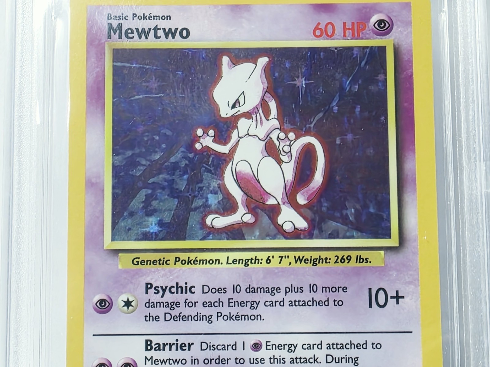 Pokemon Base Unlimited Mewtwo Holo Bgs 9.5 Very Nice!!! view 3