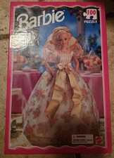 Barbie 100 Piece Puzzle Featuring 1994 Ribbons  Roses Sears Barbie Mattel 1996
