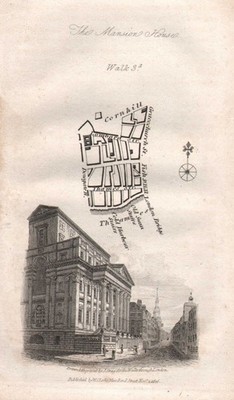 City of London Lombard Thames Gracechurch Street EC3V/4R Mansion House 1817 Karte