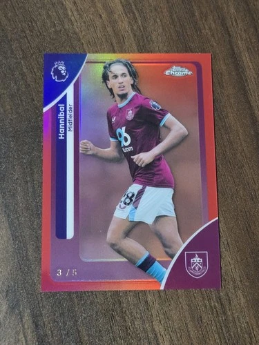 2025-26 Topps Chrome Premier League Hannibal Mejbri Red Refractor /5 Burnley