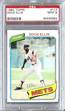 1980 TOPPS #117 DOCK ELLIS PSA 9 MINT METS