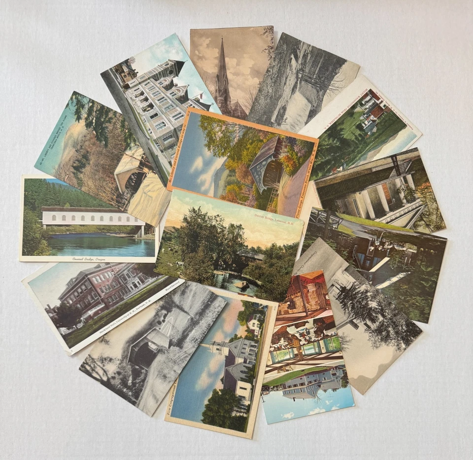 批量 100 张未使用和老式明信片 来自新汉普郡的美丽状态 — 第 4/4 张图片