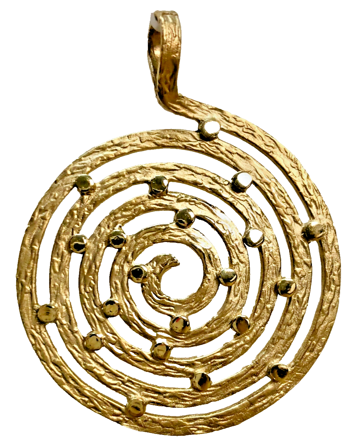 NEW 14k Yellow Gold Fancy Swirl Pendant Very Unique   6.2g