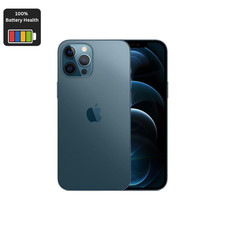Image of Apple iPhone 12 Pro Max 256GB Blue - Unlocked - 100% Battery - Very Good,