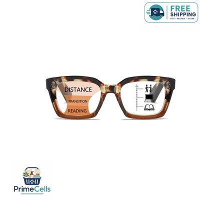 Oversized Tortoise Progressive Reading Glasses for Women - Blue Light Blocking