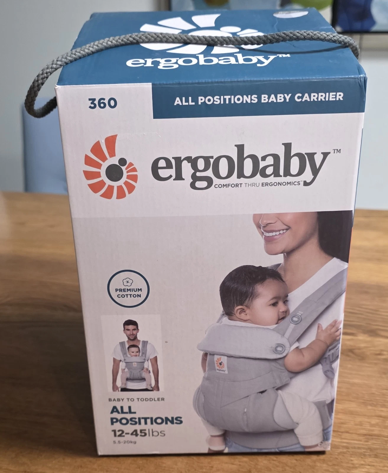 ERGOBABY carrier 360 New All Positions 12 - 45 Pounds Baby To Toddler Pearl Grey