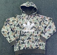 Adidas Originals Hoodie Mens Small Bubble Camo Green Junglist Hooded Sweatshirt