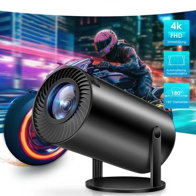 4K UHD Android Beamer Projektor WiFi6 Bluetooth 5.0 Smart Heimkino Mini Tragbar - Bild 1 von 4