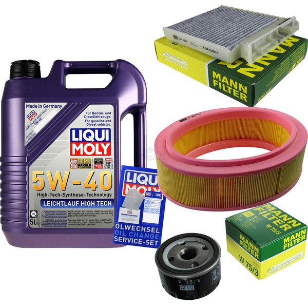 Inspektionspaket 5L Liqui Moly 5W-40 FüR Dacia Sandero Logan MCV 1.4 1.6 Renault-image