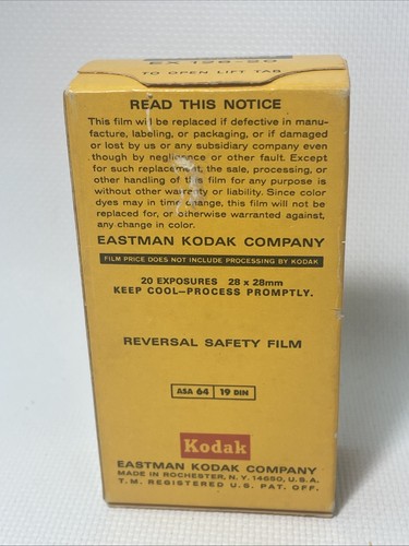 Sealed KODAK Ektachrome-X 126 Color Slides Cartridge EX 126-20 Film Exp 8/1970 - Picture 2 of 6