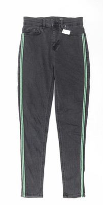 Marks and Spencer Damen Grau Baumwolle Skinny Jeans Größe 8 L27 Normal Knopf