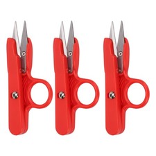 3Pcs Compact Red Stainless Steel Thread Snips, Small Sewing Scissors for Stit...