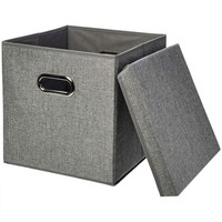 Amazon Basics Faltbare AufbewahrungswüRfel Sackleinen 2Er Set Grau