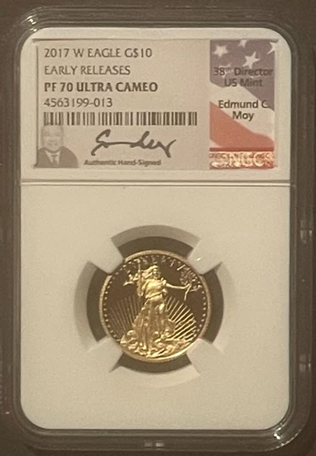 2017-W American Eagle $10 GOLD NGC PF70 ER : GEM Coin 1/4 Oz Bullion MOY : 10368