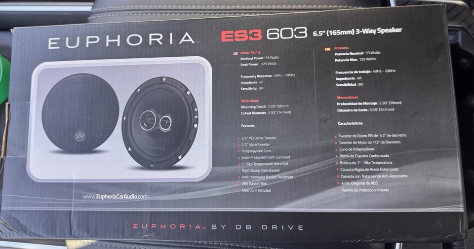 DB Drive Euphoria ES3 603 6.5" 3 Way Coaxial Speakers CEA 2031 Compliant NEW - Image 2 of 3