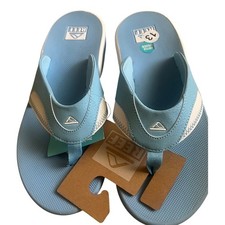 Reef Fanning Pregame Mens 13 Light Blue New Bottle Opener Flip Flops CJ7226