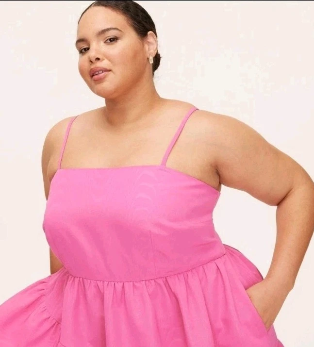 Abito tubino donna a strati con volant midi Kate Spade New york x rosa target taglia 4x