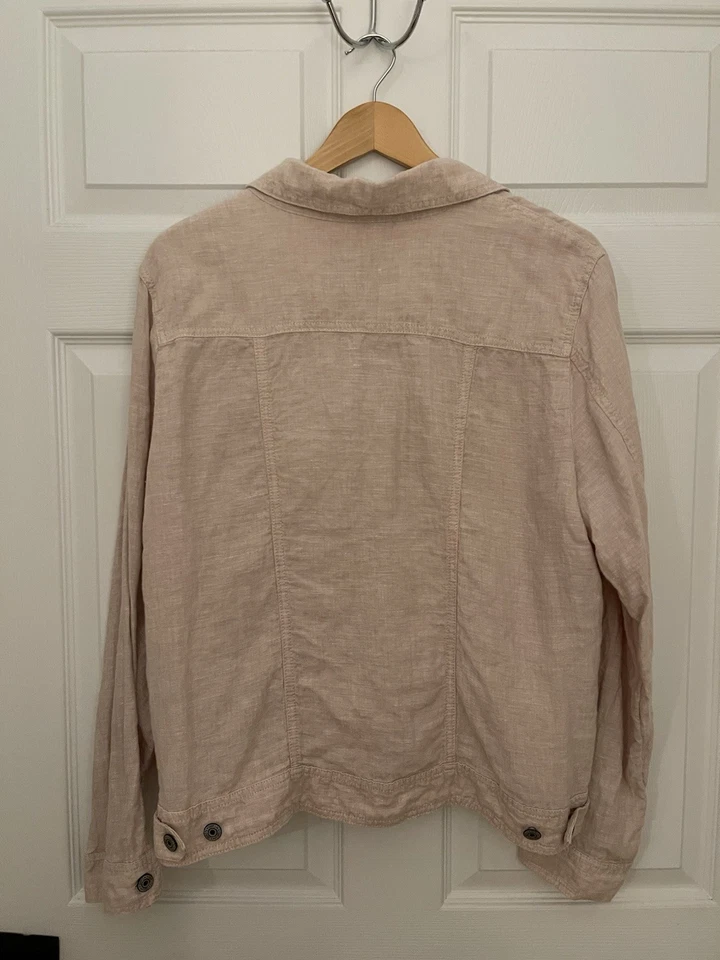 Camisa JNY Jones New York 100% Lino Rosa Pálido XL Cuello Excelente Foto 3 de 4