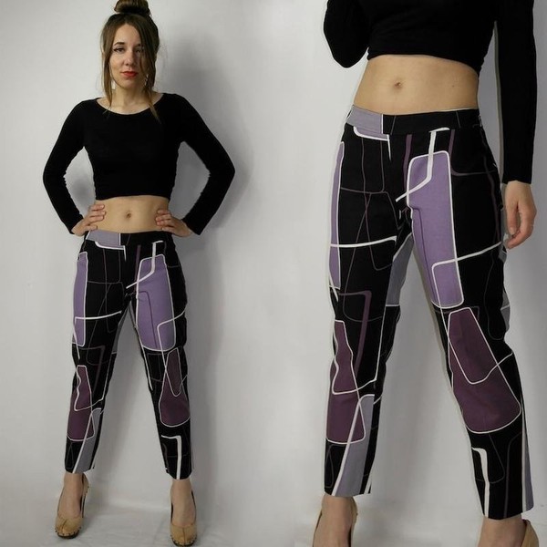 Women Max Mara Trousers Purple Cotton 38 / M / 46