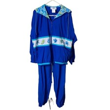 3 Piece Women's Vintage White Stag Tracksuit Windbreaker Grandmacore Beach Large