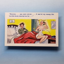 Saucy Comic Postcard C1970 Blonde Boobs Just Married Letch New Husband Smokes