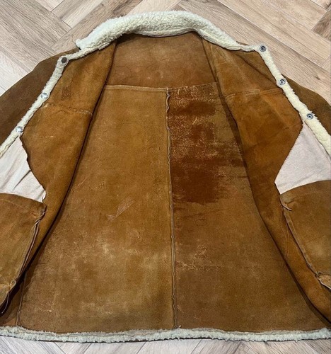 50s Vintage LEVI'S Shorthorn Big E Suede Leather Jacket Used Ex+ Authentic JAPAN - Picture 4 of 4