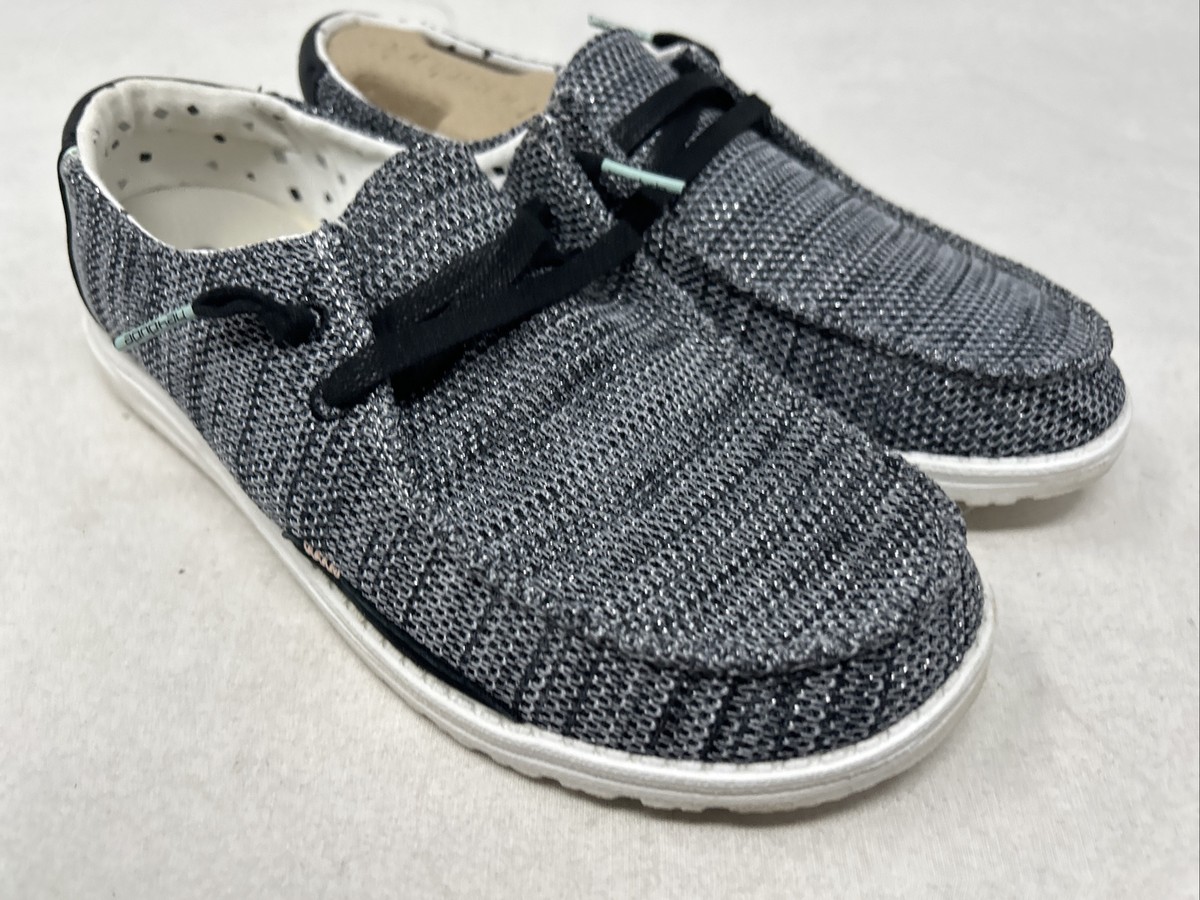 Heydude Shoes Hey Dudes Wendy Sox Sparkling Black Hey Dude Wendy