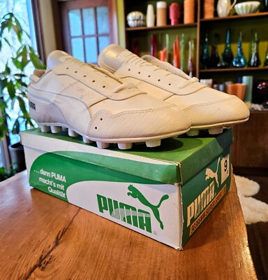New Vintage Puma Super Sport III Cleats US Men 9 NOS White w/Box Deadstock