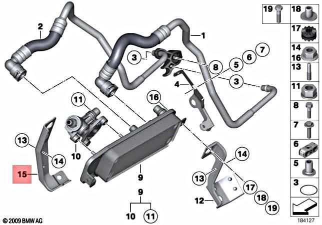 Genuine BMW Hybrid 7L F01 F02 F06 F07 F10 Bracket Heat Exchanger 