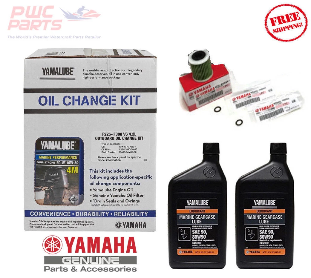 YAMAHA F200XB Outboard Oil Change Kit 10W30 4M Fuel Filter