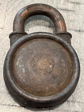 WW2 era ? BRASS TURN GERMANY heavy padlock no key 082724@