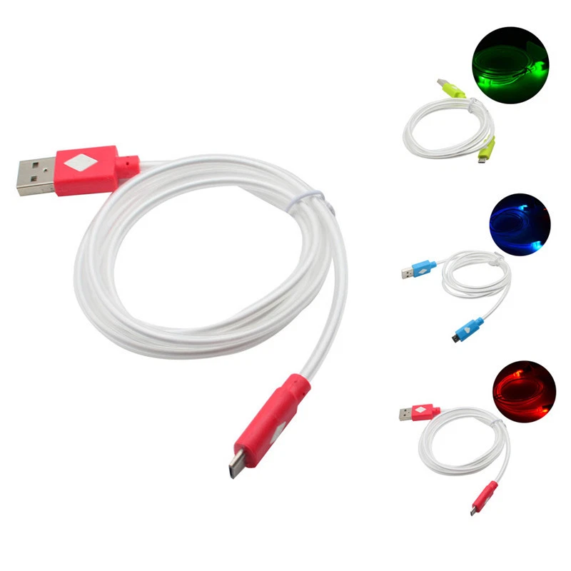 3FT GLOW LED Light-up Power Charger Data Sync Cable for Samsung S6 S7+ Micro USB - Image 4 of 4